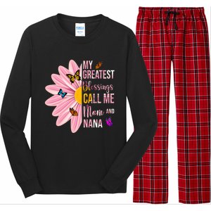 My Greatest Blessings Call Me Mom And Nana Butterfly Long Sleeve Pajama Set