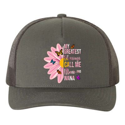 My Greatest Blessings Call Me Mom And Nana Butterfly Yupoong Adult 5-Panel Trucker Hat