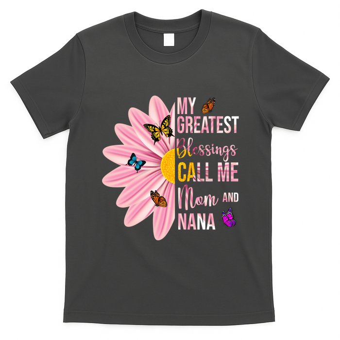 My Greatest Blessings Call Me Mom And Nana Butterfly T-Shirt