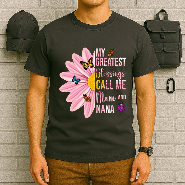 My Greatest Blessings Call Me Mom And Nana Butterfly T-Shirt