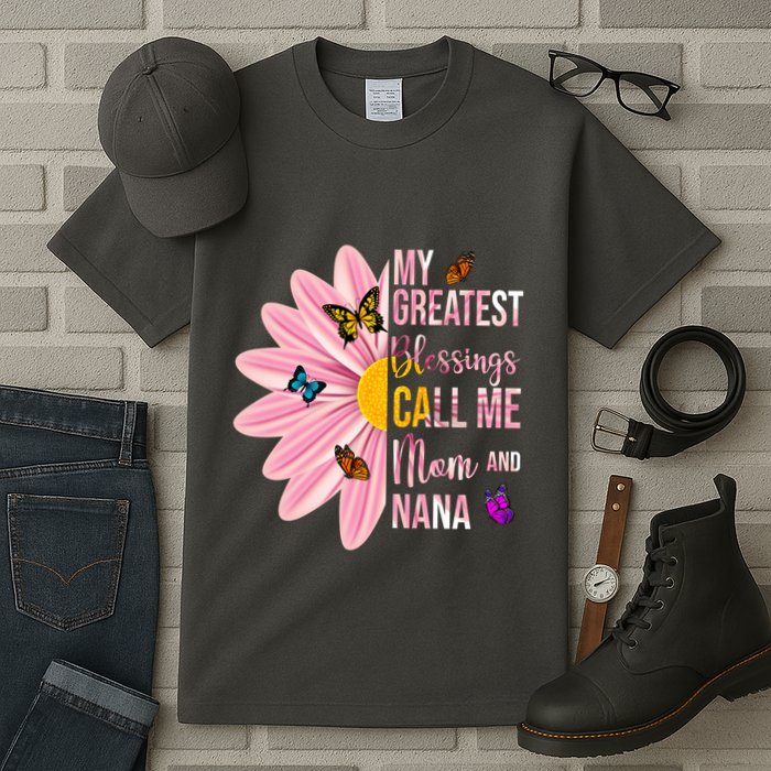 My Greatest Blessings Call Me Mom And Nana Butterfly Tall T-Shirt