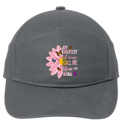 My Greatest Blessings Call Me Mom And Nana Butterfly 7-Panel Snapback Hat