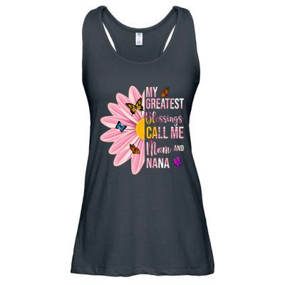 My Greatest Blessings Call Me Mom And Nana Butterfly Ladies Essential Flowy Tank