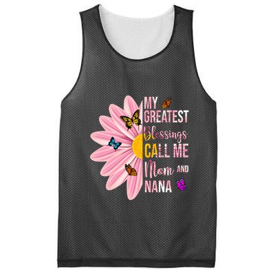 My Greatest Blessings Call Me Mom And Nana Butterfly Mesh Reversible Basketball Jersey Tank