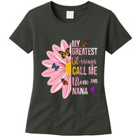 My Greatest Blessings Call Me Mom And Nana Butterfly Womens T-Shirt