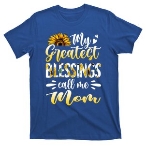 My Greatest Blessings Call Me Mom Sunflower Gift T-Shirt