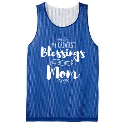 My Greatest Blessings Call Me Mom Adorable Mother's Day Gift Mesh Reversible Basketball Jersey Tank