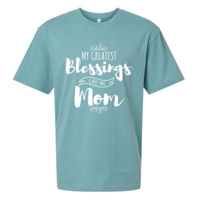 My Greatest Blessings Call Me Mom Adorable Mother's Day Gift Sueded Cloud Jersey T-Shirt