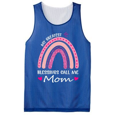 My Greatest Blessings Call Me Mom Meaningful Gift Mesh Reversible Basketball Jersey Tank