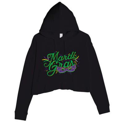 Mardi Gras Celebration Logo Crop Fleece Hoodie