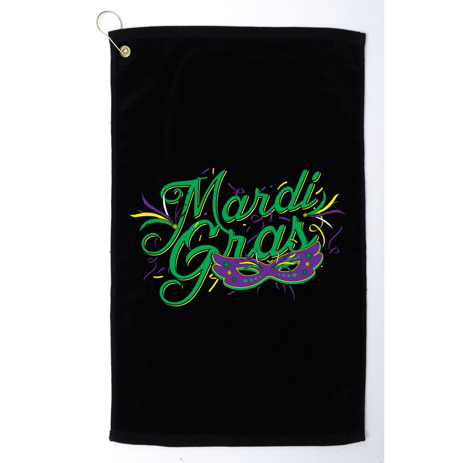 Mardi Gras Celebration Logo Golf Towel