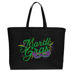 Mardi Gras Celebration Logo Cotton Canvas Jumbo Tote