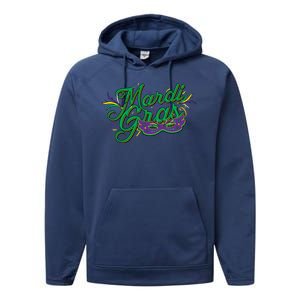 Mardi Gras Celebration Logo Performance Fleece Hoodie