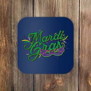 Mardi Gras Celebration Logo Coaster