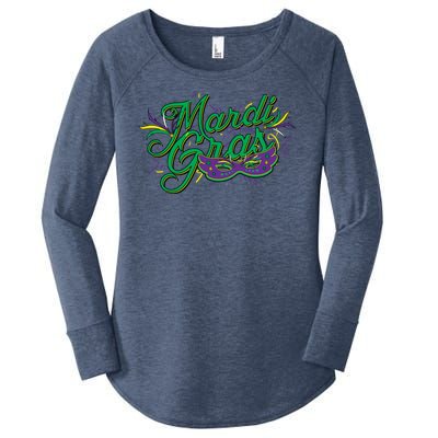 Mardi Gras Celebration Logo Women's Perfect Tri Tunic Long Sleeve Shirt