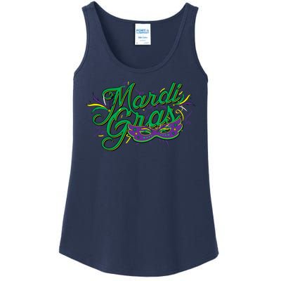 Mardi Gras Celebration Logo Ladies Essential Tank