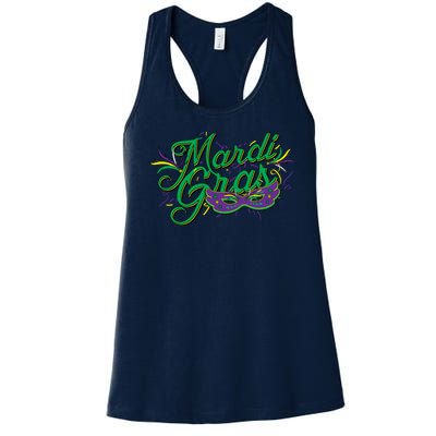 Mardi Gras Celebration Logo Women's Racerback Tank