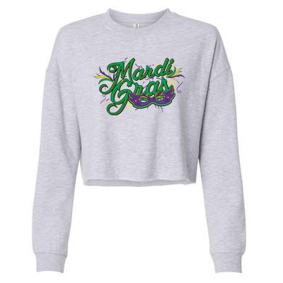 Mardi Gras Celebration Logo Cropped Pullover Crew