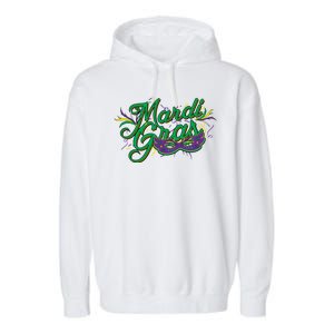 Mardi Gras Celebration Logo Garment-Dyed Fleece Hoodie