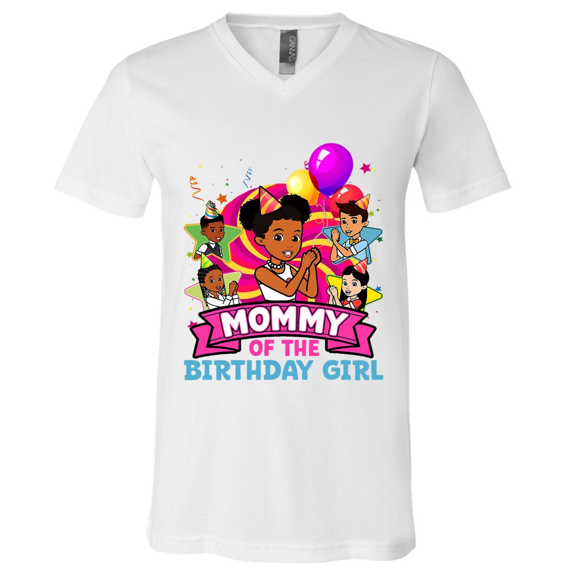 Mommy Gracies Corner Birthday Dolls Cute Party V-Neck T-Shirt
