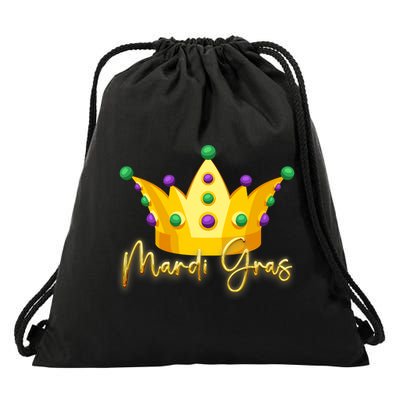 Mardi Gras Crown Celebration Drawstring Bag