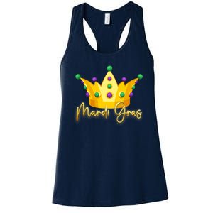 Mardi Gras Crown Celebration Women's Racerback Tank