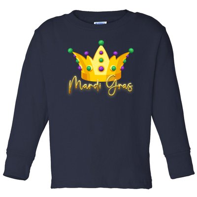 Mardi Gras Crown Celebration Toddler Long Sleeve Shirt