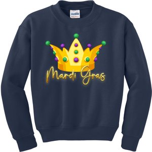 Mardi Gras Crown Celebration Kids Sweatshirt