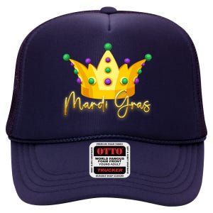 Mardi Gras Crown Celebration High Crown Mesh Back Trucker Hat