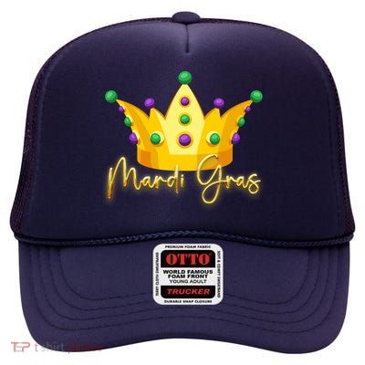Mardi Gras Crown Celebration High Crown Mesh Back Trucker Hat