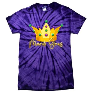 Mardi Gras Crown Celebration Tie-Dye T-Shirt