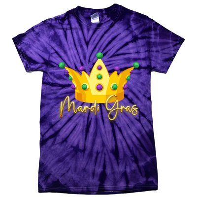 Mardi Gras Crown Celebration Tie-Dye T-Shirt