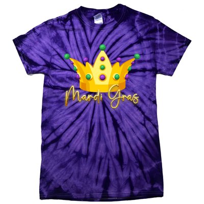 Mardi Gras Crown Celebration Tie-Dye T-Shirt