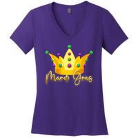 Mardi Gras Crown Celebration Women's V-Neck T-Shirt