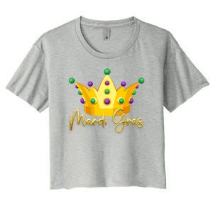 Mardi Gras Crown Celebration Women's Crop Top Tee