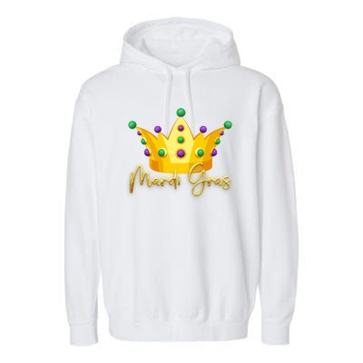 Mardi Gras Crown Celebration Garment-Dyed Fleece Hoodie