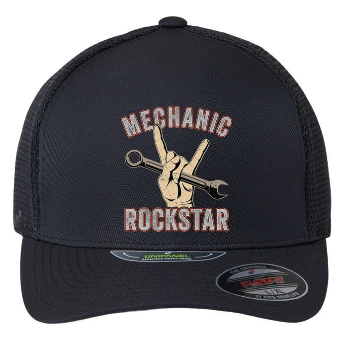 Mechanic Garage Car Enthusiast Man Cave Design for Garage Flexfit Unipanel Trucker Cap
