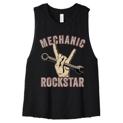 Mechanic Garage Car Enthusiast Man Cave Design for Garage Women's Racerback Cropped Tank