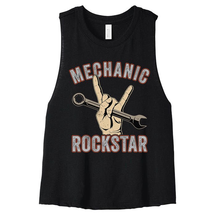 Mechanic Garage Car Enthusiast Man Cave Design for Garage Women's Racerback Cropped Tank