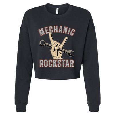 Mechanic Garage Car Enthusiast Man Cave Design for Garage Cropped Pullover Crew