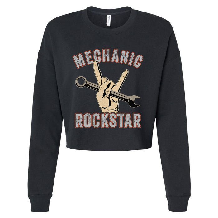 Mechanic Garage Car Enthusiast Man Cave Design for Garage Cropped Pullover Crew