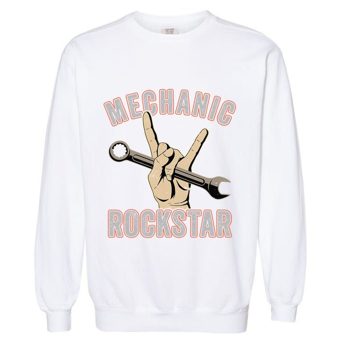 Mechanic Garage Car Enthusiast Man Cave Design for Garage Garment-Dyed Sweatshirt
