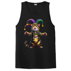 Meowdy Gras Cat Kitten Beads Mask Colorful Mardi Gras Party PosiCharge Competitor Tank