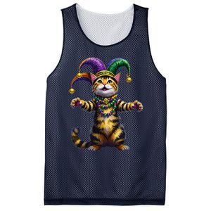 Meowdy Gras Cat Kitten Beads Mask Colorful Mardi Gras Party Mesh Reversible Basketball Jersey Tank