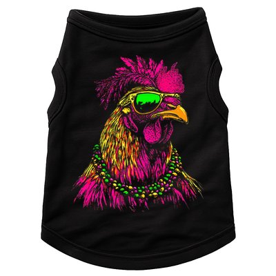 Mardi Gras Chicken Sunglasses Beads Farmer New Orleans Party Doggie Tank