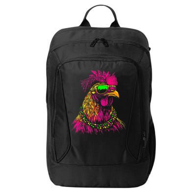 Mardi Gras Chicken Sunglasses Beads Farmer New Orleans Party City Backpack