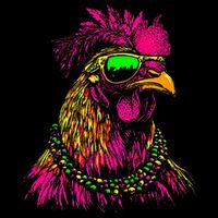 Mardi Gras Chicken Sunglasses Beads Farmer New Orleans Party City Backpack