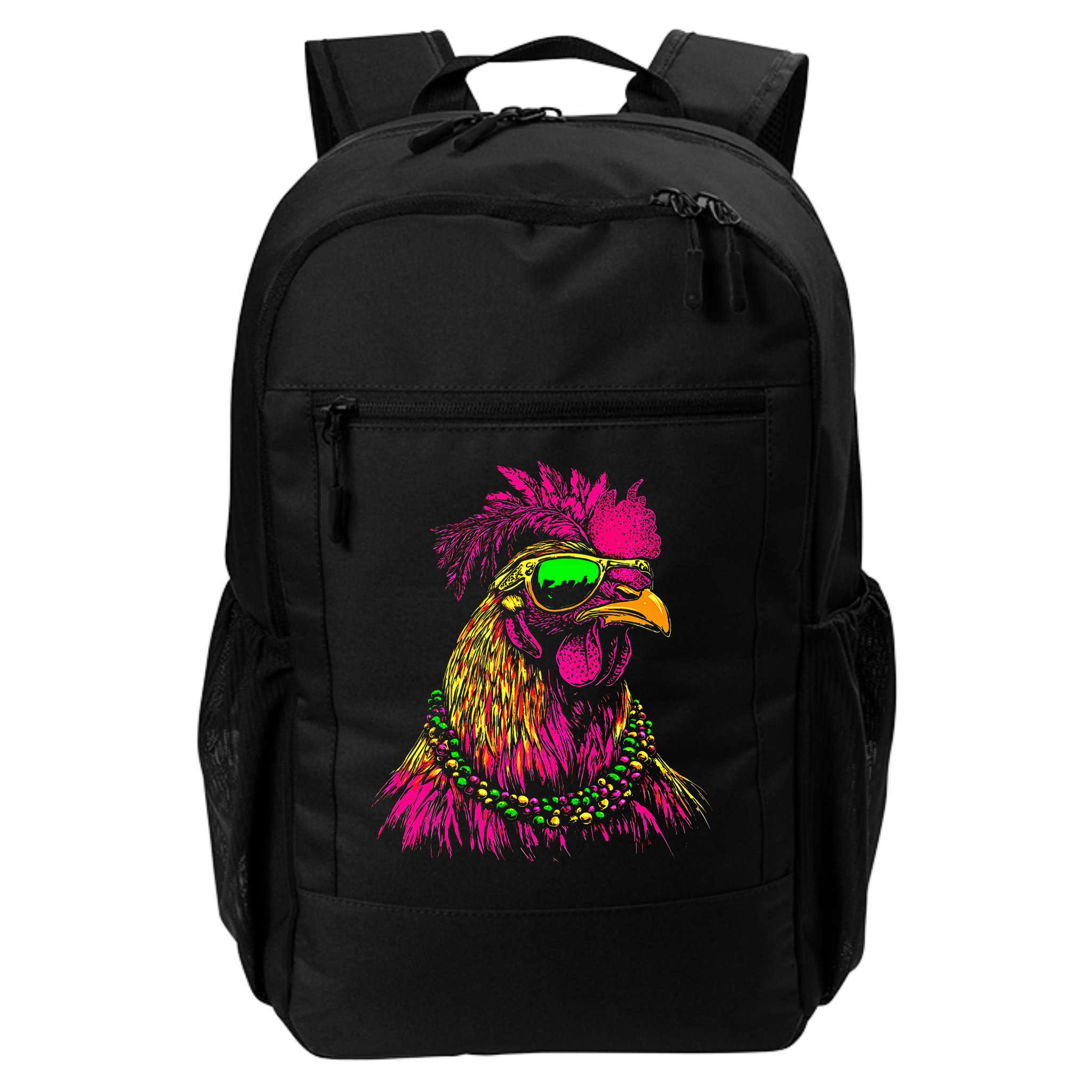 Mardi Gras Chicken Sunglasses Beads Farmer New Orleans Party Backpack
