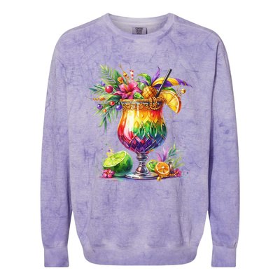 Mardi Gras Celebration Colorblast Crewneck Sweatshirt