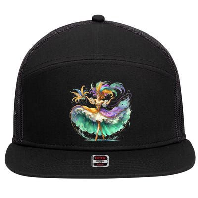 Mardi Gras Celebration 7 Panel Mesh Trucker Snapback Hat